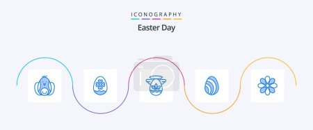 Ilustración de Paquete de iconos de Easter Blue 5 que incluye decoración. primavera. Ángulo. naturaleza. huevo - Imagen libre de derechos