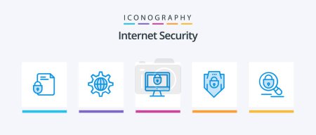 Illustration for Internet Security Blue 5 Icon Pack Including . shield. internet. password. security. Creative Icons Design - Royalty Free Image