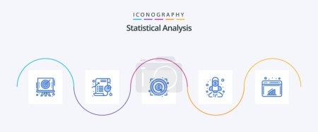 Illustration for Statistical Analysis Blue 5 Icon Pack Including goal. chart. statistic. business. target - Royalty Free Image