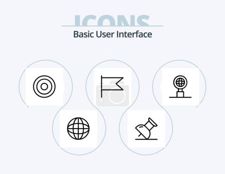 Illustration for Basic Line Icon Pack 5 Icon Design. . . mark. topology. hierarchy - Royalty Free Image