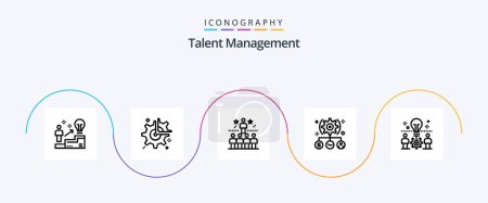 Téléchargez les illustrations : Talent Management Line 5 Icon Pack Including user. task. break. bright. star - en licence libre de droit