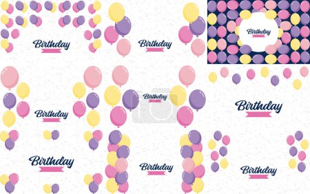 Illustration for Happy Birthday written in glittery. metallic letters with a bokeh light effect in the background - Royalty Free Image