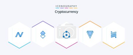 Ilustración de Cryptocurrency 25 Blue icon pack including crypto. rise. coin. crypto currency. coin - Imagen libre de derechos