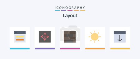 Téléchargez les illustrations : Layout Flat 5 Icon Pack Including light. interface. browser. design. layout. Creative Icons Design - en licence libre de droit