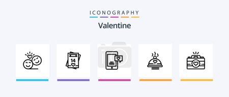 Illustration for Valentine Line 5 Icon Pack Including sms. chat bubble. romantic. girl. couple. Creative Icons Design - Royalty Free Image