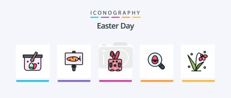 Illustration for Easter Line Filled 5 Icon Pack Including chicken. man. egg. male. christian. Creative Icons Design - Royalty Free Image