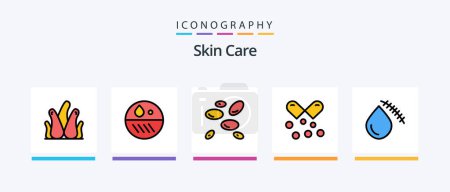 Illustration for Skin Line Filled 5 Icon Pack Including dry skin. dry. skin. dermatology. rheumatism. Creative Icons Design - Royalty Free Image