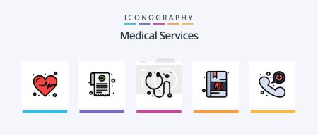 Illustration for Medical Services Line Filled 5 Icon Pack Including . medicine. heart. medical. report. Creative Icons Design - Royalty Free Image
