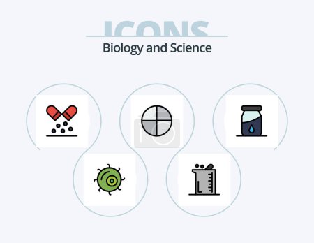 Illustration for Biology Line Filled Icon Pack 5 Icon Design. laboratory. chemistry. laboratory. biology. tablet - Royalty Free Image
