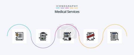 Ilustración de Medical Services Line Filled Flat 5 Icon Pack Including document. medical. doctor. contract. application - Imagen libre de derechos