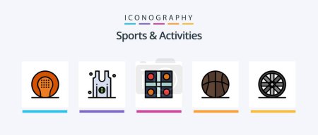 Illustration for Sports and Activities Line Filled 5 Icon Pack Including game. game. athletics. basketball. activities. Creative Icons Design - Royalty Free Image