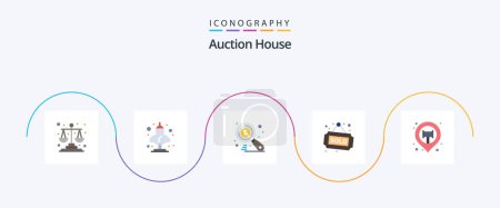 Illustration for Auction Flat 5 Icon Pack Including location. property. greek. house. seo - Royalty Free Image