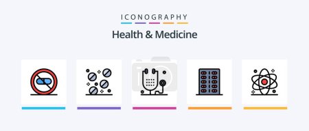 Illustration for Health and Medicine Line Filled 5 Icon Pack Including document. aid. form. medical. health. Creative Icons Design - Royalty Free Image