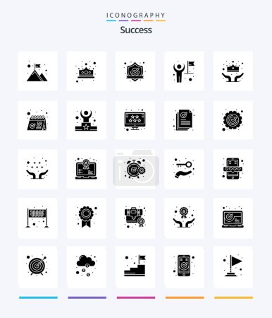 Illustration for Creative Sucess 25 Glyph Solid Black icon pack  Such As user. finance. winner. business. protect - Royalty Free Image