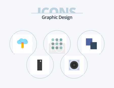 Téléchargez les illustrations : Design Flat Icon Pack 5 Icon Design. . . pencil. layers. clone - en licence libre de droit