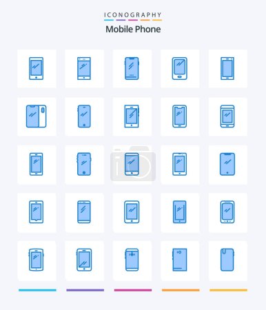 Illustration for Creative Mobile Phone 25 Blue icon pack  Such As mobile. phone. camera. back. android - Royalty Free Image