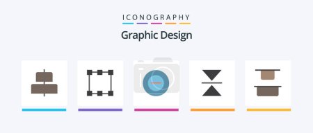 Ilustración de Design Flat 5 Icon Pack Including . less. vertical. distribute. Creative Icons Design - Imagen libre de derechos
