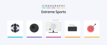 Illustration for Sport Flat 5 Icon Pack Including trophy. collection. table tennis. archery. sport. Creative Icons Design - Royalty Free Image