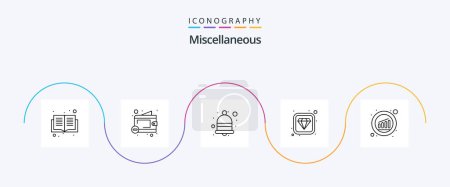 Illustration for Miscellaneous Line 5 Icon Pack Including chart. bell. premium value. diamond - Royalty Free Image