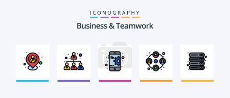 Illustration for Business And Teamwork Line Filled 5 Icon Pack Including graph. analytics. group. process. budget. Creative Icons Design - Royalty Free Image