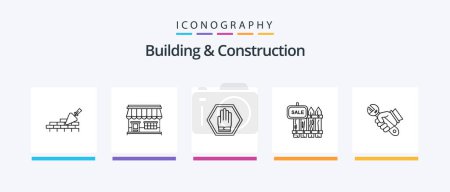 Illustration for Building And Construction Line 5 Icon Pack Including repair. pliers. appartment. pincers. building. Creative Icons Design - Royalty Free Image
