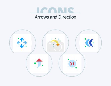 Ilustración de Arrow Flat Icon Pack 5 Icon Design. . left. maximize. direction. down - Imagen libre de derechos