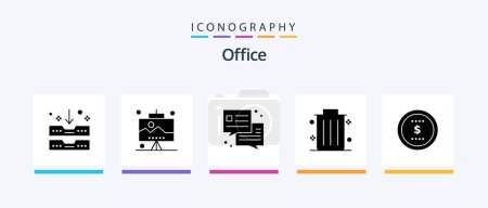 Illustration for Office Glyph 5 Icon Pack Including office. coin. chat. business. dustbin. Creative Icons Design - Royalty Free Image