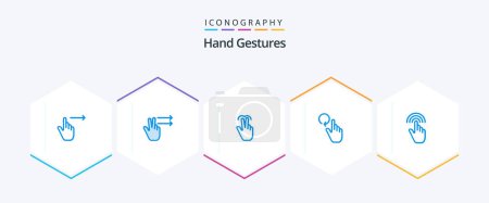 Téléchargez les illustrations : Hand Gestures 25 Blue icon pack including finger. gestures. gestures. finger. tab - en licence libre de droit