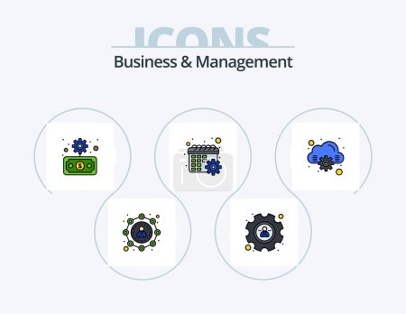 Illustration for Business And Management Line Filled Icon Pack 5 Icon Design. candidate. career. time. briefcase. options - Royalty Free Image