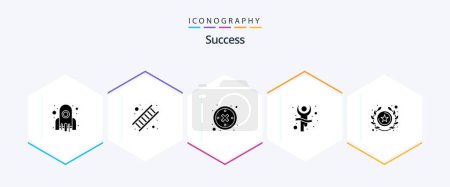 Illustration for Sucess 25 Glyph icon pack including winner. reward. down. race. success - Royalty Free Image