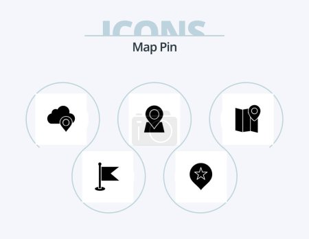 Illustration for Map Pin Glyph Icon Pack 5 Icon Design. . . map. pin. map - Royalty Free Image
