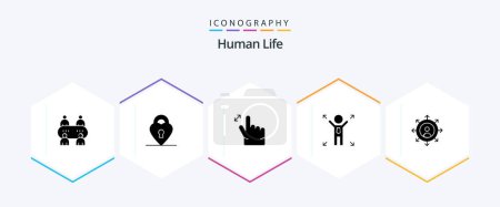 Illustration for Human 25 Glyph icon pack including . . zoom. personal. career - Royalty Free Image