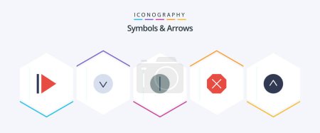 Ilustración de Symbols and Arrows 25 Flat icon pack including . delete. up - Imagen libre de derechos