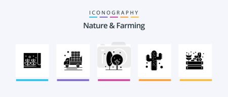 Illustration for Nature And Farming Glyph 5 Icon Pack Including farming. farming. agriculture. plant. plant. Creative Icons Design - Royalty Free Image