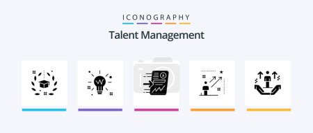 Illustration for Talent Management Glyph 5 Icon Pack Including star. user. solution. chart. report. Creative Icons Design - Royalty Free Image
