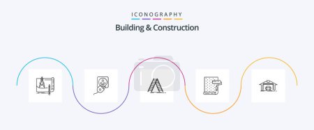 Illustration for Building And Construction Line 5 Icon Pack Including design. paint. electric. repair. building - Royalty Free Image
