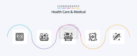 Illustration for Health Care And Medical Line 5 Icon Pack Including hospital. care. hospital. medical insurance. health insurance - Royalty Free Image