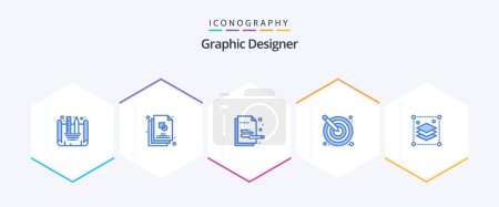Ilustración de Graphic Designer 25 Blue icon pack including design layers. design. paint. creativity. artistic - Imagen libre de derechos