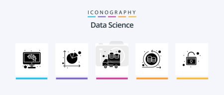 Téléchargez les illustrations : Data Science Glyph 5 Icon Pack Including streamline. data storage. pie chart. redo. circle. Creative Icons Design - en licence libre de droit