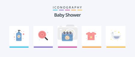 Illustration for Baby Shower Flat 5 Icon Pack Including baby duck. flower. lollipop. body. pregnancy. Creative Icons Design - Royalty Free Image