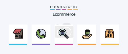 Illustration for Ecommerce Line Filled 5 Icon Pack Including truck. time. ecommerce. delivery. online. Creative Icons Design - Royalty Free Image