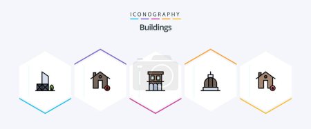 Ilustración de Edificios 25 FilledLine paquete de iconos incluyendo la construcción. arquitectura. Cerrado. residencia. casa - Imagen libre de derechos