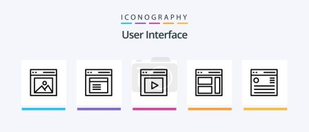 Téléchargez les illustrations : User Interface Line 5 Icon Pack Including right. communication. interface. user. interface. Creative Icons Design - en licence libre de droit