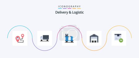 Illustration for Delivery And Logistic Flat 5 Icon Pack Including shipping. delivery. transport. product. delivery - Royalty Free Image