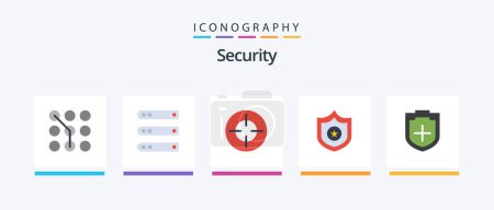 Téléchargez les illustrations : Security Flat 5 Icon Pack Including add. sheriff. network. police. shoot. Creative Icons Design - en licence libre de droit