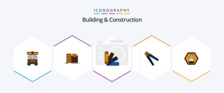 Ilustración de Building And Construction 25 FilledLine icon pack including crimping. building. building. plier. pantone - Imagen libre de derechos