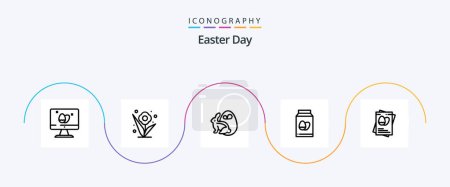 Illustration for Easter Line 5 Icon Pack Including egg. holiday. egg. easter. egg - Royalty Free Image