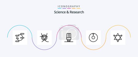 Illustration for Science Line 5 Icon Pack Including . light. science - Royalty Free Image