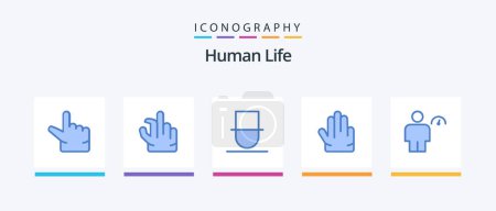 Illustration for Human Blue 5 Icon Pack Including . indicator. user. human. avatar. Creative Icons Design - Royalty Free Image