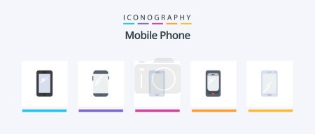 Photo for Mobile Phone Flat 5 Icon Pack Including .. Creative Icons Design - Royalty Free Image